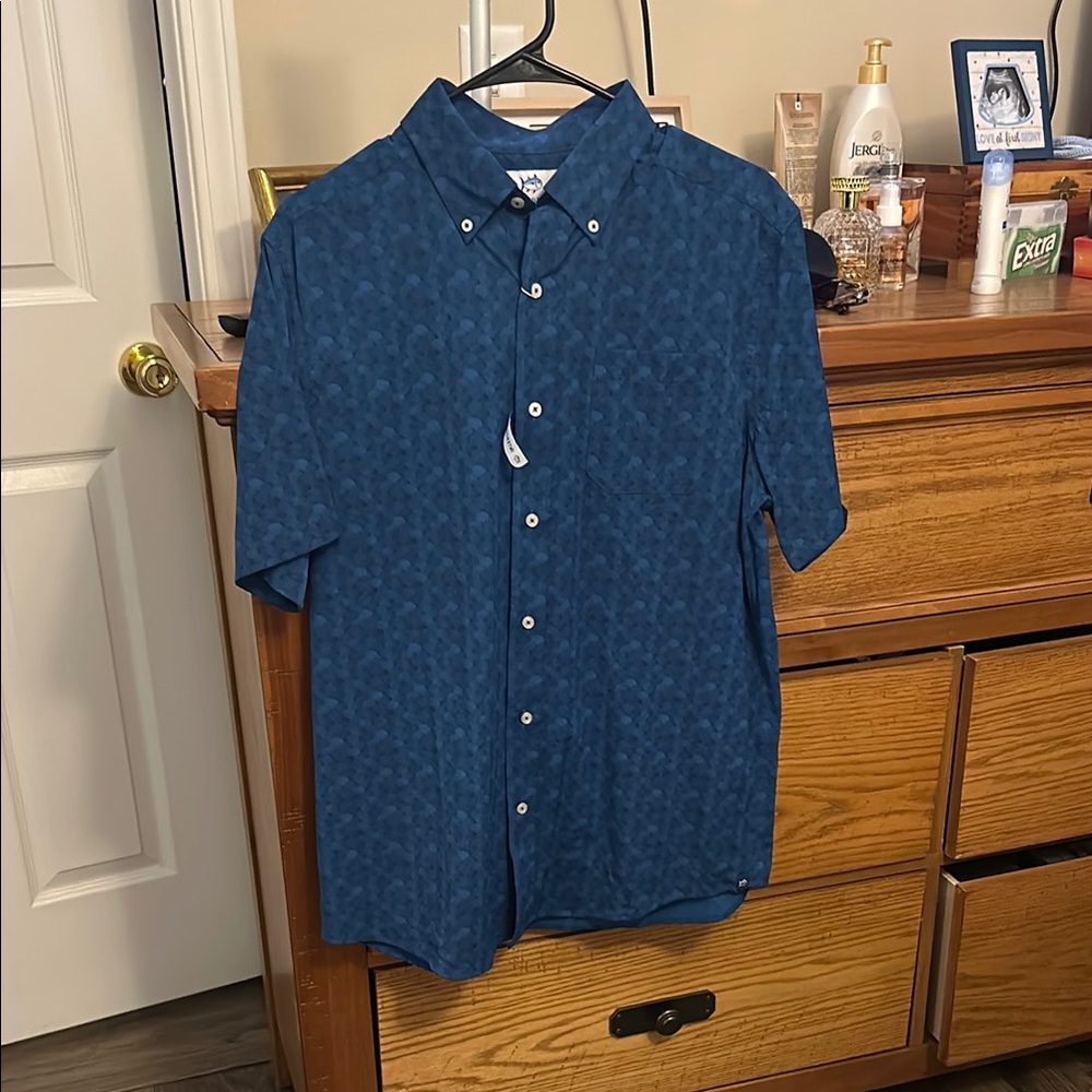 Men's Blue Short Sleeve Shirt